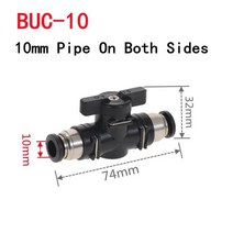 U4mm 6mm 10mm 검정색 공압 푸시 퀵 조인트 커넥터 핸드 밸브 스위치 수동 볼 전류 제한, 04 BUC-10
