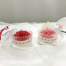 원하는 문구 제작 메리고 미니 카네이션 캔들, 다우니, 레드