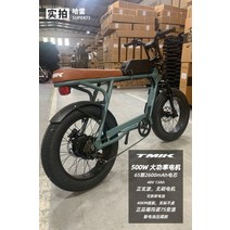TMIK 리튬 파워 부스트 와이드 타이어 산악 전기 전동 자전거 가변 속도 빅 타이어 레트로, 20인치, A7속도500W48V13A