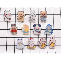 아크릴 브로치 귀여운 캐릭터 옷핀 패션 브로치 가방 뱃지 배찌12종 세트