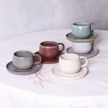 포르투갈 메사 우노 미니멀 커피잔 받침 티컵앤소서, 컵받침 1p, 초콜렛