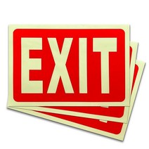 GDS Architectural Signage Solutions야광 EXIT 표지판 - 3팩 17.8 x 25.4cm(7 x 10인치) - 축광 프리미엄 비닐 자외선 및 변색