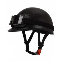 오토바이 헬멧 반모 고글 카본 무광 탄소섬유 바이크, 밝은 흰색 + 복고풍 거울 3XL