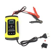 오토바이배터리 자동차 충전 자동복원기 FOXSUR자동차 배터리 충전기 12V 5A 4Ah100Ah AGM 딥 사이클 납 산성 완전 자동 오토바이 펄스 수리 탈황제 LCD, AU-Plug (Yellow)