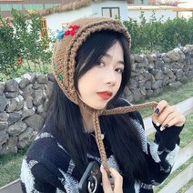 보온 여성 뜨개 니트 귀도리 귀마개 방한 모자