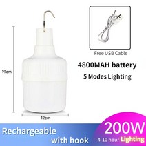 스티로폼아이스박스 스치로폼 상자 미니 냉장고 200W 휴대용 텐트 램프 배터리 랜턴 바베큐 캠핑 라이트 야외 전구 USB LED 비상 조명 파티오 현관 정원 아웃도어 라이트닝 액티, [06] 200W, 06 200W