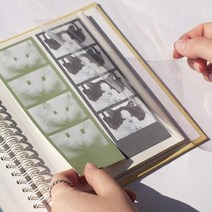 네컷 사진 앨범 포토북 사진첩 포토 접착식 스프링, 리프 그린