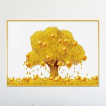 아트블루 돈 들어오는 대형 황금 나무 금사과 그림 액자 개업 집들이 선물, 2_황금나무_기본A_금사과_흰배경