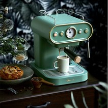 220V 레트로 이탈리아 펌프 압력 커피 머신 15 바 고압 폼 1.2L 대용량 물 탱크 메이커, 02 EU