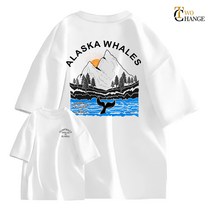 투체인지 험백 M~5XL 빅사이즈 오버핏 남녀공용 반팔 티셔츠