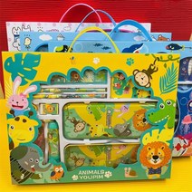 Tengduo 새학기 유니크 초등학생 캐릭터 학용품 문구 종합세트 초등승급 단체선물, 토끼나라