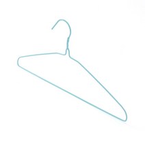 베이직 스틸 옷걸이 5p세트 블루 슬림 기본 일반 미끄럼방지 코팅 나시 니트 철재