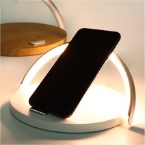 무드등 패드 충전기 거치대 휴대폰 무선 초고속 LED 10W 하마다 핸드폰 탁상용, 화이트
