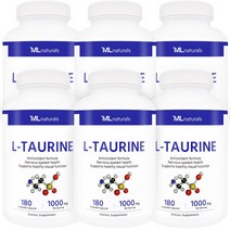 [미국번개배송] 착한명품 마이라이프 내추럴스 엘 타우린 1000mg 180정 6병