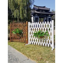 자바라 접이식 울타리 텃밭 가림막 정원 야외 펜스, 흰색 높이 1.2m 삽입 길이 2.0m
