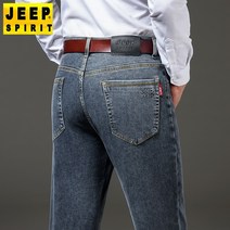 JEEP SPIRIT 지프 스피릿 남자 청바지 새로운 트렌디 패션 느슨한 캐주얼 가을 겨울 남성 바지 비즈니스 루즈 스트레이트 팬츠 미드 웨이스트 두꺼운 청바지 J8008