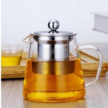 550ml 녹차우리기 내열유리 거름망 차포트 티포터 투명티팟