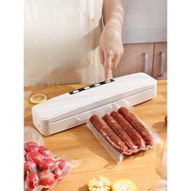 과일 압축 정육 실링기 식품 진공포장기 압축기 밀봉기, 흰색 진공 실러 + 중형 포장 봉투 110개