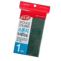 롯데 스폰지 수세미 대 1P 9x15x3.2cm 설거지용 주방_230916EA, 쿠팡 1, 쿠팡 1