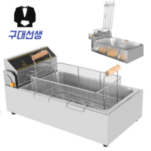 대용량 고출력 New 올인원 다이얼식 타이머 업소용 전기 튀김기 10L 20L 22L 모음, 스탠다드, 22L 대형바스켓