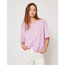 22SS [연예인착용] 바이올렛 꼬임장식 린넨혼방 반팔티셔츠 SLTS2B004V1