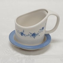 도자기 종이컵홀더 주문제작 파란장미꽃 컵홀더, 컵홀더+컵받침