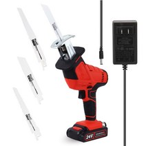 충전식 소형 전기톱 예쁜 레드컬러 나무 가정용 미니 목공 삼면 접이식 옥조양날 엔진 합판 조경용 톱 체인 스틸 재단기 무선, 2충전1영국상자+톱날