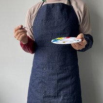 심플 성인용 미술학원 데님앞치마 포켓앞치마 튼튼한