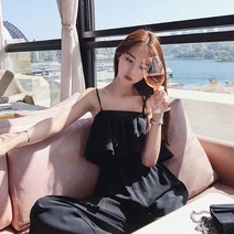 [Hot sale]_ 바캉스 여름여행 비치웨어 가슴프릴 포인트 점프수트 _Shop_*