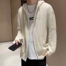 옷 남녀공용 패션 스캔들 스타일 니트 그물 메쉬 집업 의상 후드 일타 가디건