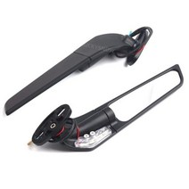 호환 사이드 미러 백미러 오토바이 수정 된 바람 날개 두카티 899 1199 1299 Panigale 1198 1098 848 조정 가능한 회전, Light Big Mirror