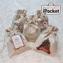 IPOCKET 아이포켓 메리크리스마스 캔버스 조리개 파우치