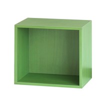 양지가구 공간박스1단 책장 책장 책꽂이 수납장 교구장 정리함 공간박스 양지책장 공간정리 틈새장 3단책장 원목책꽂이 삼나무 조립형 전면책장 칼라박스, 11.공간1단 연두