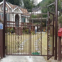 엘토로 아트휀스 대문 2-1 높이0.9m폭1m 울타리 전원주택 담장 디자인 목재 철문 출입문