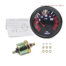 유면계 유량계 517B 자동차 게이지 2 "52mm 바 터보 부스트 게이지-1 ~ 2 Bar 진공 프레스 미터, 04 Oil pressure gauge