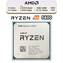 AMD 신제품 Ryzen 5 5600 R5 3.5 GHz 6 코어 12 스레드 프로세서 7NM L3 32M 100-000000927 데스크탑 CPU 게이밍 소켓 AM4 지원