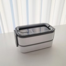 태주리빙 2단 스텐도시락통, 모던 화이트, 1개