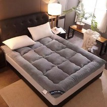 양모 양털 겨울 10cm 자가발열토퍼 매트리스 이불패드, 그레이
