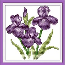 십자수 자수 만들기 행복의 꽃 미니 수제 키트 14ct 11ct 식물 꽃 시리즈 패턴 diy 캔버스 키트 작업, h454(7), 인쇄되지 않은 14ct