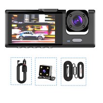 블랙박스 가성비택시 Uber 자동차 DVR 1080P 후면 카메라 3 대시 캠 720P 전면 및 내부 GPS 차량 블랙 박, 04 DVR Full Set_02 32G