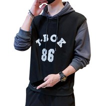 남자 페이크 투피스 스타일 빅사이즈 맨투맨 후드티 5XL 오버핏 루즈핏 데일리룩 요즘잘나가는 핫 인싸템