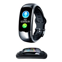 GHSHOP ECG HRV PPG 혈압 모니터 스마트 시계 방수 스포츠 팔찌, 실리콘, 블랙