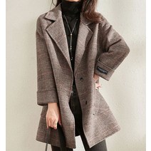 패션시그널 해링본 체크 하프 코트 시즌오프
