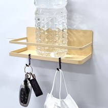 담앤드솜 무타공 자석 선반 마스크 걸이 마그네틱 철제 벽 수납 현관 부착 주방 후크 고리 현관문 보관함 수납함 정리함 홀더 거치대 세탁기, 크림 베이지