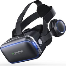 VR Casque 가상 현실 안경 Shinecon 6.0 3D 고글 헤드셋 헬멧 셀 스마트 폰 Viar 쌍안경 비디오 게임, [01] Black, 한개옵션1