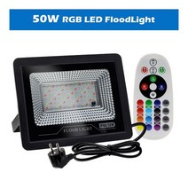 LED 홍수 빛 50W 100W IP66 방수 B 포트 라이트 야외 색상 파티 무 조명 조명에 투광 변경, 02 50W - With EU Plug