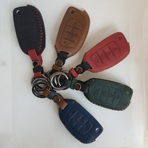 아반떼MD 리모컨 폴딩키 스마트키 천연 소가죽 가죽 케이스, 레드
