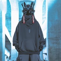 가을 겨울 힙합 하이 스트리트 후드 남 하이넥 기모에 도톰한 루즈핏 자수 상의 스키 맨투맨