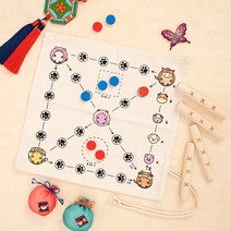 전통 윷놀이 세트 패브릭 말판 윷판 파우치 보관 실내 보드 게임 민속놀이 명절 추석 민화샵 어린이 DIY 키트 미술 색칠 활동, 전통 윷놀이 세트+사은품선물, 윷놀이세트+사은품