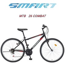 (완조립) 2022 26컴뱃 21단 MTB 스마트자전거, 블랙 레드